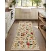 image4x6 Bedroom Area Rug Washable Entry Throw Rug Stain Resistant Boho Rug Non Slip Low Pile Small Carpet for Bedroom Kitchen Entryway Living Room Bedside Office Dorm Kids Room EntranceBeige Floral