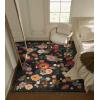 image4x6 Bedroom Area Rug Washable Entry Throw Rug Stain Resistant Boho Rug Non Slip Low Pile Small Carpet for Bedroom Kitchen Entryway Living Room Bedside Office Dorm Kids Room EntranceBlack Floral