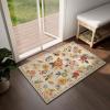 image4x6 Bedroom Area Rug Washable Entry Throw Rug Stain Resistant Boho Rug Non Slip Low Pile Small Carpet for Bedroom Kitchen Entryway Living Room Bedside Office Dorm Kids Room EntranceBeige Floral