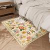 image4x6 Bedroom Area Rug Washable Entry Throw Rug Stain Resistant Boho Rug Non Slip Low Pile Small Carpet for Bedroom Kitchen Entryway Living Room Bedside Office Dorm Kids Room EntranceBeige Floral