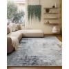 image4x6 Bedroom Area Rug Washable Entry Throw Rug Stain Resistant Boho Rug Non Slip Low Pile Small Carpet for Bedroom Kitchen Entryway Living Room Bedside Office Dorm Kids Room EntranceBlue and Gray