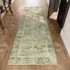 image8x10 Area Rugs Washable Rug Large Living Room Rug Stain Resistant Distressed Vintage Boho Carpet Non Slip Low Pile Faux Wool Soft Rugs for Bedroom Bedside Indoor Kids Playroom Farmhouse Dining RoomGreen