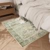 imageMachine Washable Runner Rug for Hallway 26quotx8 Kitchen Runners Rug with Rubber Backing Non Slip Stain Resistant Floral Floor Rug Soft Carpet Runners for Indoor Entryway Bedroom Bedside Living RoomGreen