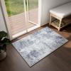 imageMachine Washable Runner Rug for Hallway 26quotx8 Kitchen Runners Rug with Rubber Backing Non Slip Stain Resistant Floral Floor Rug Soft Carpet Runners for Indoor Entryway Bedroom Bedside Living RoomBlue and Gray