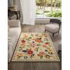 imageWashable Kitchen Rugs Non Slip 2x6 Hallway Runner Rug Stain Resistant Low Pile Floral Floor Rug with Rubber Backing Non Shedding Soft Carpet Runners for Indoor Entryway Bedside Bedroom FarmhouseBeige Floral