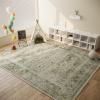 imageWashable Kitchen Rugs Non Slip 2x6 Hallway Runner Rug Stain Resistant Low Pile Floral Floor Rug with Rubber Backing Non Shedding Soft Carpet Runners for Indoor Entryway Bedside Bedroom FarmhouseGreen