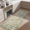 imageWashable Small Entryway Area Rugs 2x3 Floral Rug Non Slip Door Mat Indoor Entrance Stain Resistance Low Pile Throw Rugs for Inside Front Door Floor Bedroom Bedside Kitchen Nursery Dorm Home EntryGreen