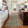 imageMachine Washable Kitchen Runner Rugs 2x6 Hallway Runner Rug Non Slip Low Pile Stain Resistant Soft Carpet Runners for Hallways Indoor Entryway Kitchen Laundry Room Beside FarmhouseDark Green Brown
