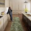 imageMachine Washable Kitchen Runner Rugs 2x6 Hallway Runner Rug Non Slip Low Pile Stain Resistant Soft Carpet Runners for Hallways Indoor Entryway Kitchen Laundry Room Beside FarmhouseGreen and Beige