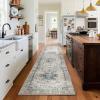 imageMachine Washable Kitchen Runner Rugs 2x6 Hallway Runner Rug Non Slip Low Pile Stain Resistant Soft Carpet Runners for Hallways Indoor Entryway Kitchen Laundry Room Beside FarmhouseBlue and Cream