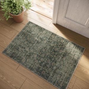 imageMachine Washable Kitchen Runner Rugs 2x6 Hallway Runner Rug Non Slip Low Pile Stain Resistant Soft Carpet Runners for Hallways Indoor Entryway Kitchen Laundry Room Beside FarmhouseDark Green