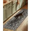 imageMachine Washable Throw Rugs for Entryway Door Mat Indoor Entrance 4x6 Rug Small Area Rug Non Slip Low Pile Soft Kitchen Rugs for Front Door Indoor Entrance Entry Kids RoomBlack