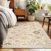 imageMachine Washable Throw Rugs for Entryway Door Mat Indoor Entrance 4x6 Rug Small Area Rug Non Slip Low Pile Soft Kitchen Rugs for Front Door Indoor Entrance Entry Kids RoomBeige and Cream