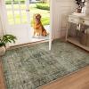 imageMachine Washable Throw Rugs for Entryway Door Mat Indoor Entrance 4x6 Rug Small Area Rug Non Slip Low Pile Soft Kitchen Rugs for Front Door Indoor Entrance Entry Kids RoomBlack and Green