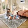 imageMachine Washable Throw Rugs for Entryway Door Mat Indoor Entrance 4x6 Rug Small Area Rug Non Slip Low Pile Soft Kitchen Rugs for Front Door Indoor Entrance Entry Kids RoomGrey