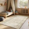 imageMachine Washable Throw Rugs for Entryway Door Mat Indoor Entrance 4x6 Rug Small Area Rug Non Slip Low Pile Soft Kitchen Rugs for Front Door Indoor Entrance Entry Kids RoomBeige and Brown