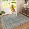 imageMachine Washable Throw Rugs for Entryway Door Mat Indoor Entrance 4x6 Rug Small Area Rug Non Slip Low Pile Soft Kitchen Rugs for Front Door Indoor Entrance Entry Kids RoomLight Blue