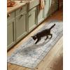 imageMachine Washable Throw Rugs for Entryway Door Mat Indoor Entrance 4x6 Rug Small Area Rug Non Slip Low Pile Soft Kitchen Rugs for Front Door Indoor Entrance Entry Kids RoomBlue and Cream