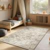 imageMachine Washable Throw Rugs for Entryway Door Mat Indoor Entrance 4x6 Rug Small Area Rug Non Slip Low Pile Soft Kitchen Rugs for Front Door Indoor Entrance Entry Kids RoomBrown and Cream