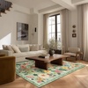 image:image2x3 Washable Small Rug for Entryway Door Mat Indoor Entrance Stain Resistant Non Slip Rubber Backed Low Pile Soft Throw Area Rugs for Bedroom Kitchen Front Door Indoor Entrance Foyer EntryGreen Floral