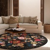 image:image2x3 Washable Small Rug for Entryway Door Mat Indoor Entrance Stain Resistant Non Slip Rubber Backed Low Pile Soft Throw Area Rugs for Bedroom Kitchen Front Door Indoor Entrance Foyer EntryBlack Floral