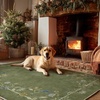 image:image2x3 Washable Small Rug for Entryway Door Mat Indoor Entrance Stain Resistant Non Slip Rubber Backed Low Pile Soft Throw Area Rugs for Bedroom Kitchen Front Door Indoor Entrance Foyer EntryEdge Floral Green