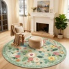 image:image2x3 Washable Small Rug for Entryway Door Mat Indoor Entrance Stain Resistant Non Slip Rubber Backed Low Pile Soft Throw Area Rugs for Bedroom Kitchen Front Door Indoor Entrance Foyer EntryGreen Floral