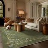 image:image2x3 Washable Small Rug for Entryway Door Mat Indoor Entrance Stain Resistant Non Slip Rubber Backed Low Pile Soft Throw Area Rugs for Bedroom Kitchen Front Door Indoor Entrance Foyer EntryEdge Floral Green