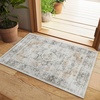 image:image2x3 Washable Small Rug for Entryway Door Mat Indoor Entrance Stain Resistant Non Slip Rubber Backed Low Pile Soft Throw Area Rugs for Bedroom Kitchen Front Door Indoor Entrance Foyer EntryGrey and Orange