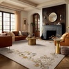 image:image2x3 Washable Small Rug for Entryway Door Mat Indoor Entrance Stain Resistant Non Slip Rubber Backed Low Pile Soft Throw Area Rugs for Bedroom Kitchen Front Door Indoor Entrance Foyer EntryEdge Floral Beige White