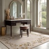 image:image2x3 Washable Small Rug for Entryway Door Mat Indoor Entrance Stain Resistant Non Slip Rubber Backed Low Pile Soft Throw Area Rugs for Bedroom Kitchen Front Door Indoor Entrance Foyer EntryEdge Floral Beige White