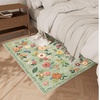image:image2x3 Washable Small Rug for Entryway Door Mat Indoor Entrance Stain Resistant Non Slip Rubber Backed Low Pile Soft Throw Area Rugs for Bedroom Kitchen Front Door Indoor Entrance Foyer EntryGreen Floral