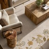 image:image2x3 Washable Small Rug for Entryway Door Mat Indoor Entrance Stain Resistant Non Slip Rubber Backed Low Pile Soft Throw Area Rugs for Bedroom Kitchen Front Door Indoor Entrance Foyer EntryEdge Floral Beige White