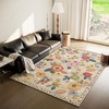 image:image2x3 Washable Small Rug for Entryway Door Mat Indoor Entrance Stain Resistant Non Slip Rubber Backed Low Pile Soft Throw Area Rugs for Bedroom Kitchen Front Door Indoor Entrance Foyer EntryBeige Floral