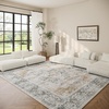 image:image2x3 Washable Small Rug for Entryway Door Mat Indoor Entrance Stain Resistant Non Slip Rubber Backed Low Pile Soft Throw Area Rugs for Bedroom Kitchen Front Door Indoor Entrance Foyer EntryGrey and Orange