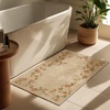 image:image2x3 Washable Small Rug for Entryway Door Mat Indoor Entrance Stain Resistant Non Slip Rubber Backed Low Pile Soft Throw Area Rugs for Bedroom Kitchen Front Door Indoor Entrance Foyer EntryEdge Floral Brown