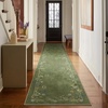 image:image2x3 Washable Small Rug for Entryway Door Mat Indoor Entrance Stain Resistant Non Slip Rubber Backed Low Pile Soft Throw Area Rugs for Bedroom Kitchen Front Door Indoor Entrance Foyer EntryEdge Floral Green