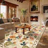 image:image2x3 Washable Small Rug for Entryway Door Mat Indoor Entrance Stain Resistant Non Slip Rubber Backed Low Pile Soft Throw Area Rugs for Bedroom Kitchen Front Door Indoor Entrance Foyer EntryBeige Floral
