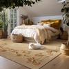 image:image2x3 Washable Small Rug for Entryway Door Mat Indoor Entrance Stain Resistant Non Slip Rubber Backed Low Pile Soft Throw Area Rugs for Bedroom Kitchen Front Door Indoor Entrance Foyer EntryEdge Floral Brown