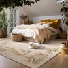 image:image2x3 Washable Small Rug for Entryway Door Mat Indoor Entrance Stain Resistant Non Slip Rubber Backed Low Pile Soft Throw Area Rugs for Bedroom Kitchen Front Door Indoor Entrance Foyer EntryEdge Floral Beige White