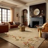 image:image2x3 Washable Small Rug for Entryway Door Mat Indoor Entrance Stain Resistant Non Slip Rubber Backed Low Pile Soft Throw Area Rugs for Bedroom Kitchen Front Door Indoor Entrance Foyer EntryEdge Floral Brown