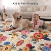 image:image2x3 Washable Small Rug for Entryway Door Mat Indoor Entrance Stain Resistant Non Slip Rubber Backed Low Pile Soft Throw Area Rugs for Bedroom Kitchen Front Door Indoor Entrance Foyer EntryBeige Floral