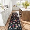 image:image2x3 Washable Small Rug for Entryway Door Mat Indoor Entrance Stain Resistant Non Slip Rubber Backed Low Pile Soft Throw Area Rugs for Bedroom Kitchen Front Door Indoor Entrance Foyer EntryBlack Floral