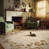 image:image2x3 Washable Small Rug for Entryway Door Mat Indoor Entrance Stain Resistant Non Slip Rubber Backed Low Pile Soft Throw Area Rugs for Bedroom Kitchen Front Door Indoor Entrance Foyer EntryEdge Floral Cream Brown