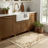 image:image2x3 Washable Small Rug for Entryway Door Mat Indoor Entrance Stain Resistant Non Slip Rubber Backed Low Pile Soft Throw Area Rugs for Bedroom Kitchen Front Door Indoor Entrance Foyer EntryEdge Floral Cream Brown