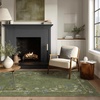 image:image2x3 Washable Small Rug for Entryway Door Mat Indoor Entrance Stain Resistant Non Slip Rubber Backed Low Pile Soft Throw Area Rugs for Bedroom Kitchen Front Door Indoor Entrance Foyer EntryEdge Floral Green
