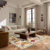 image:image2x3 Washable Small Rug for Entryway Door Mat Indoor Entrance Stain Resistant Non Slip Rubber Backed Low Pile Soft Throw Area Rugs for Bedroom Kitchen Front Door Indoor Entrance Foyer EntryBeige Floral