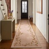 image:image2x3 Washable Small Rug for Entryway Door Mat Indoor Entrance Stain Resistant Non Slip Rubber Backed Low Pile Soft Throw Area Rugs for Bedroom Kitchen Front Door Indoor Entrance Foyer EntryEdge Floral Pink