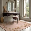 image:image2x3 Washable Small Rug for Entryway Door Mat Indoor Entrance Stain Resistant Non Slip Rubber Backed Low Pile Soft Throw Area Rugs for Bedroom Kitchen Front Door Indoor Entrance Foyer EntryEdge Floral Pink