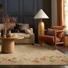 image:image2x3 Washable Small Rug for Entryway Door Mat Indoor Entrance Stain Resistant Non Slip Rubber Backed Low Pile Soft Throw Area Rugs for Bedroom Kitchen Front Door Indoor Entrance Foyer EntryEdge Floral Brown
